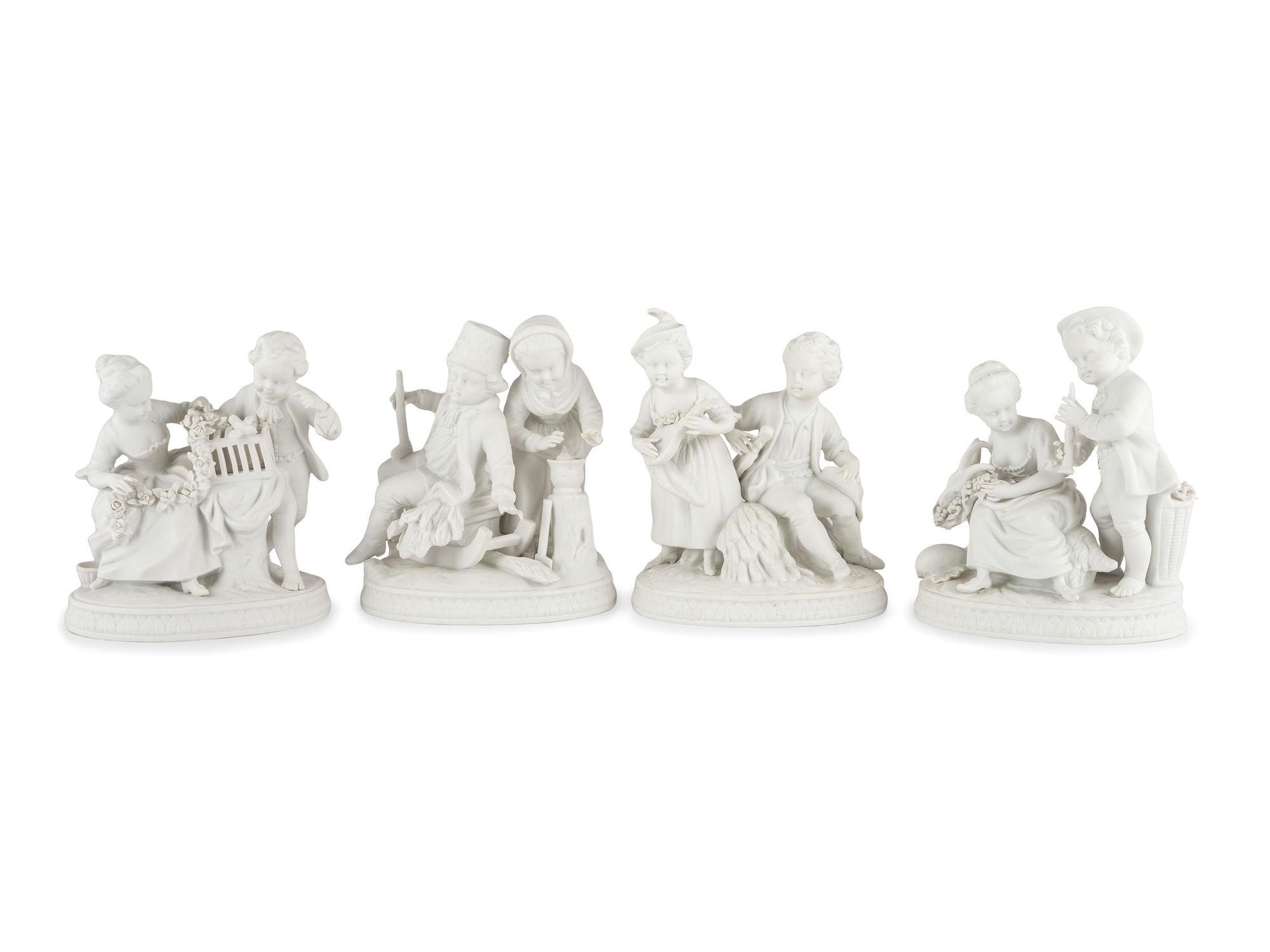 Six Porcelain Figural Groups