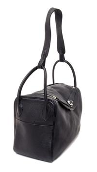 An Hermes Graphite Taurillon Clemence Lindy 34 Handbag, 13.5" x 8" x 7".