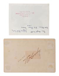[WILD WEST SHOWS]. A group of 2 photographs of Buffalo Bill Cody, incl. cabinet card photograph by Stacy.