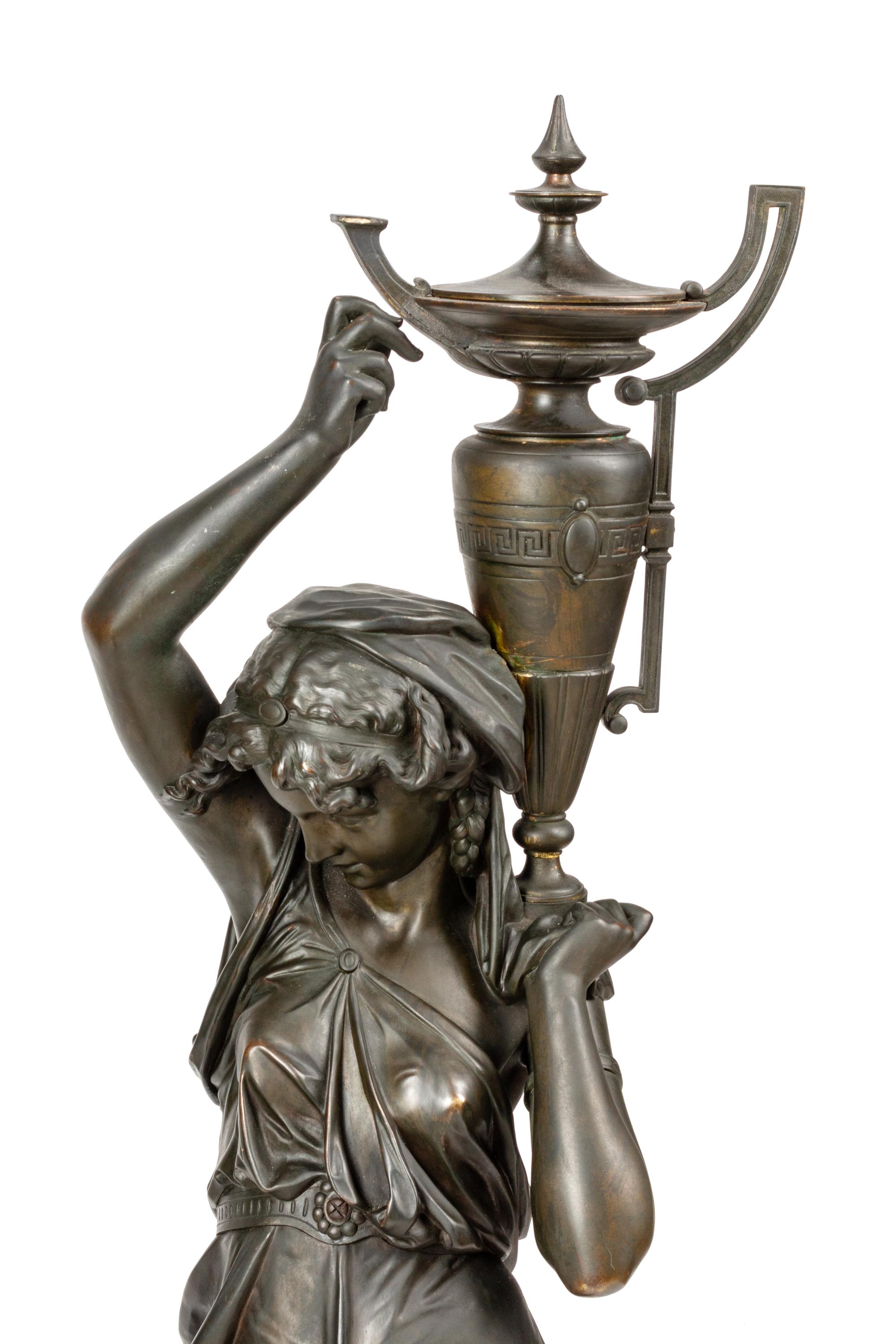 A Pair of French Bronze Figures Cast by Victor Paillard Foundry