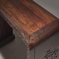 A Chinese Zitan and Hardwood Scroll-Form Altar Table — 紫檀及硬木夔龍紋下卷式小條案