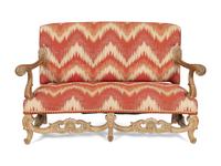 A Louis XIV Style Cerused Oak Settee