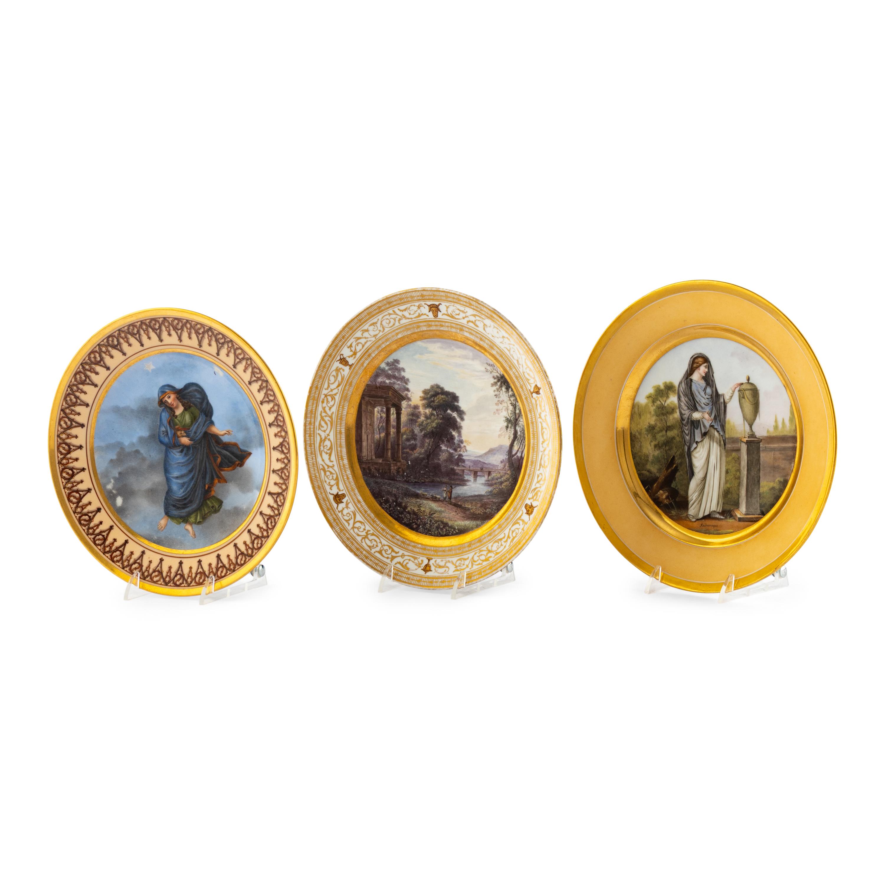 Three French Porcelain Cabinet Plates