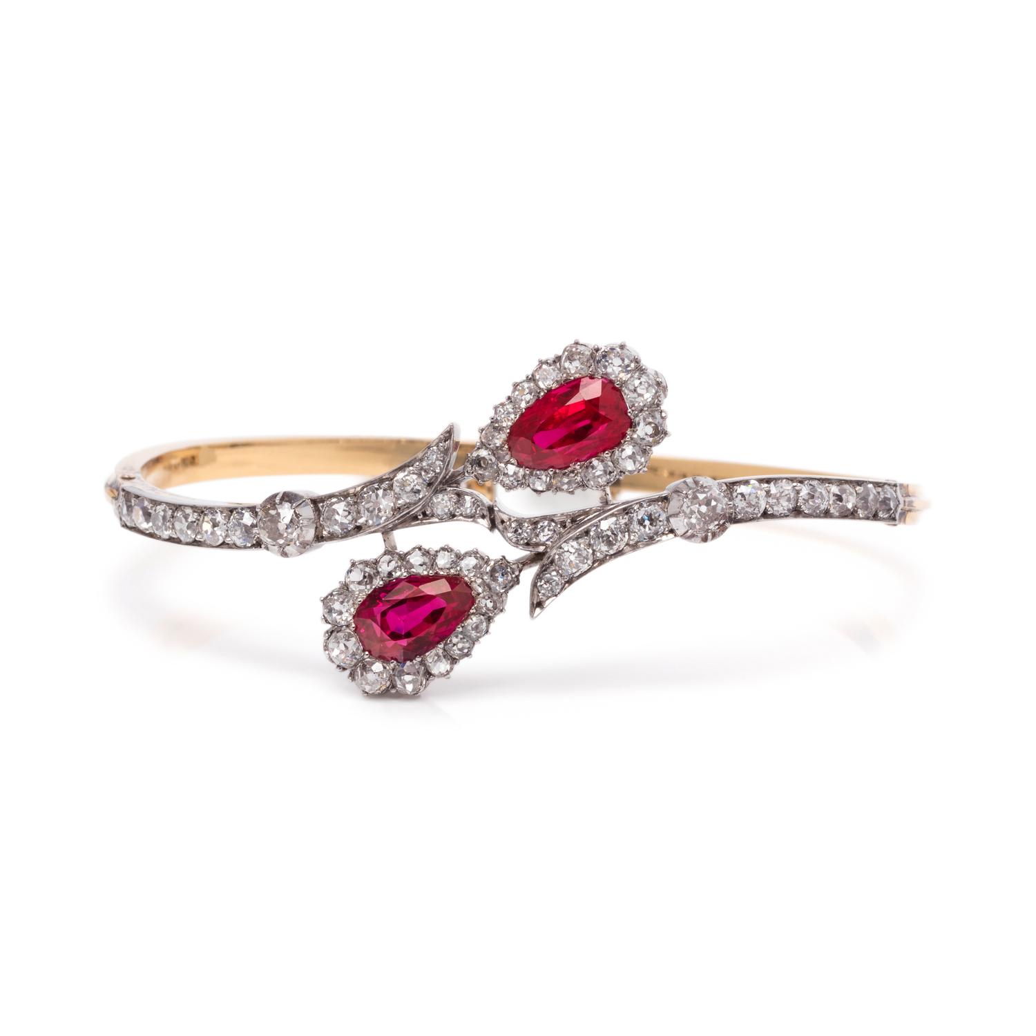 AN IMPORTANT, ANTIQUE BURMESE RUBY AND DIAMOND BRACELET