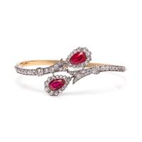 AN IMPORTANT, ANTIQUE BURMESE RUBY AND DIAMOND BRACELET
