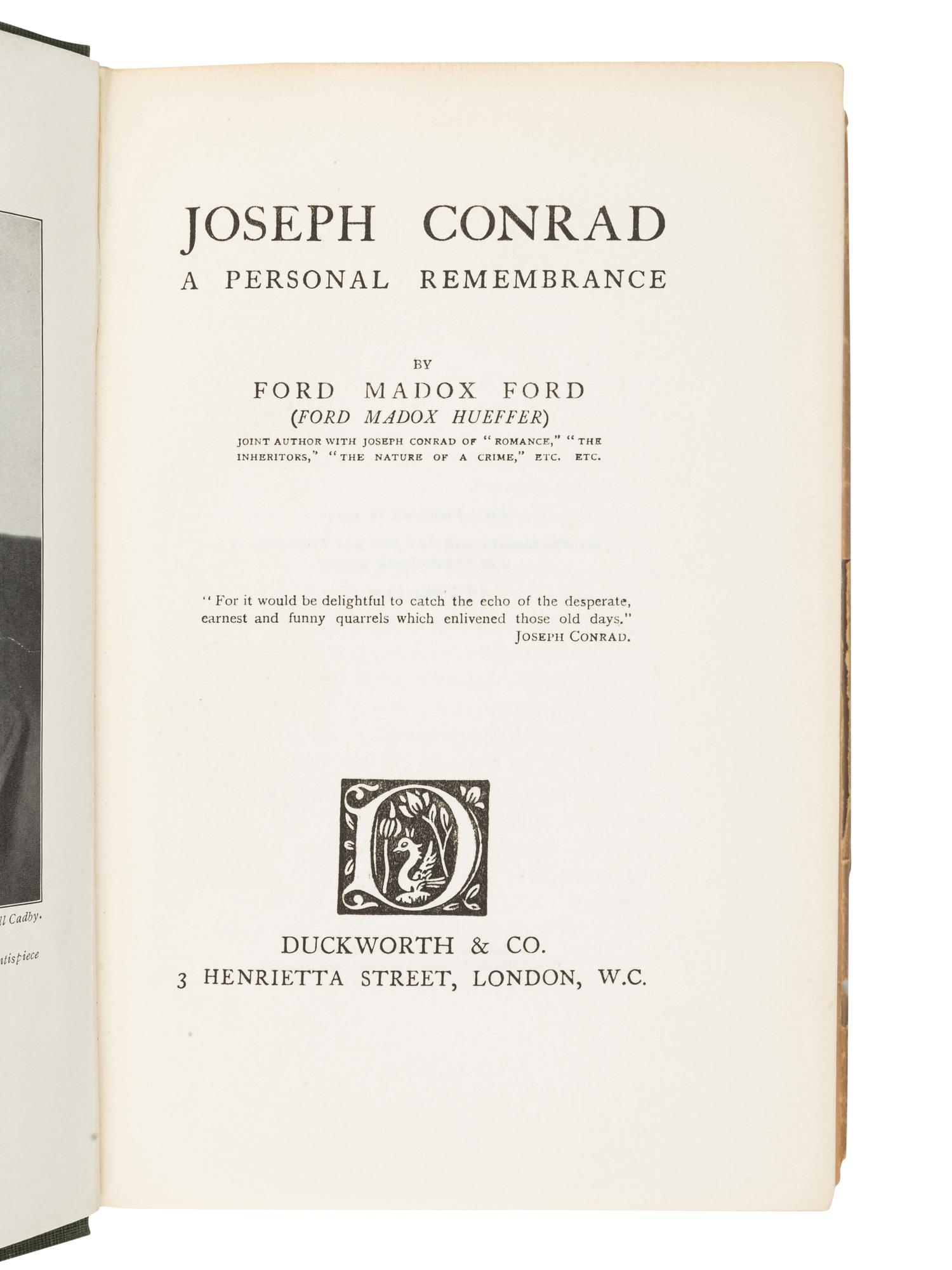 CONRAD, Joseph (1857-1924). A group of 7 works, comprising: