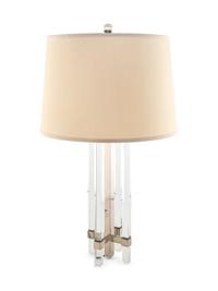 A Fontana Arte Glass and Nickel-Plated Brass Table Lamp