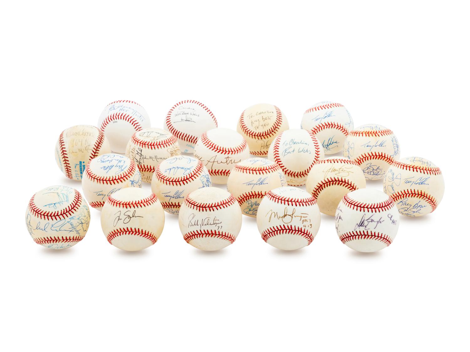 A Group of 19 Los Angeles Angels Signed Baseballs,