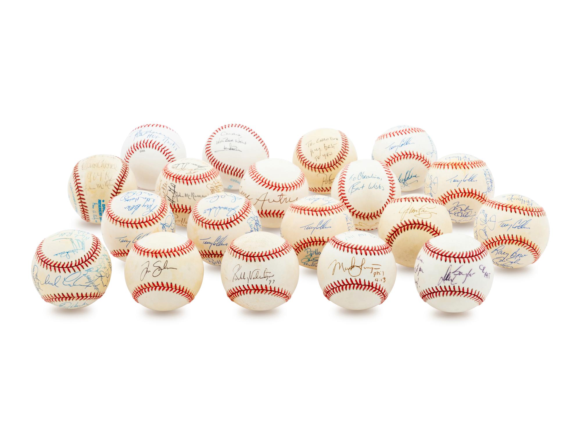 A Group of 19 Los Angeles Angels Signed Baseballs,