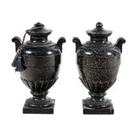 A Pair of Continental Marble Urns