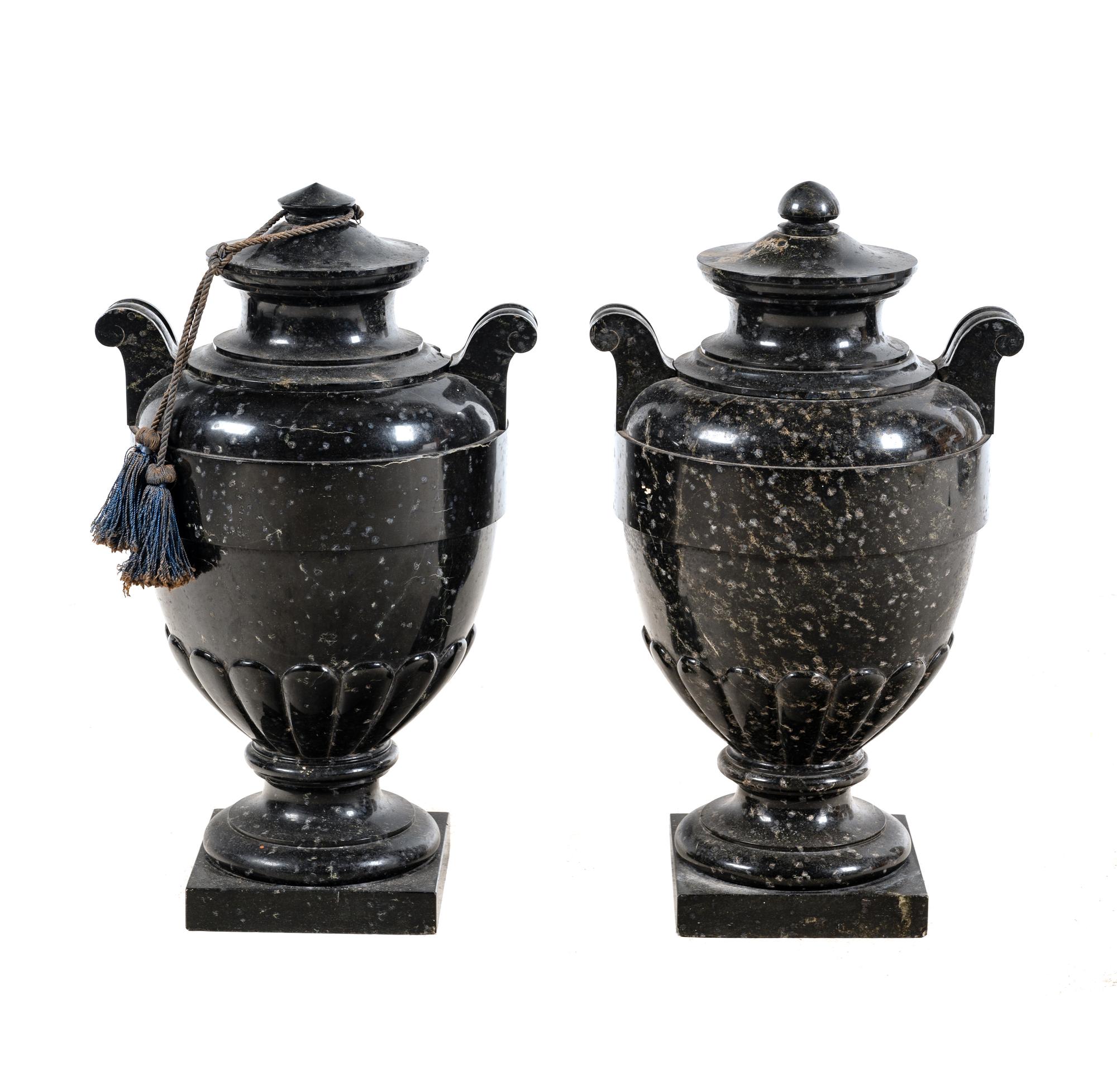 A Pair of Continental Marble Urns