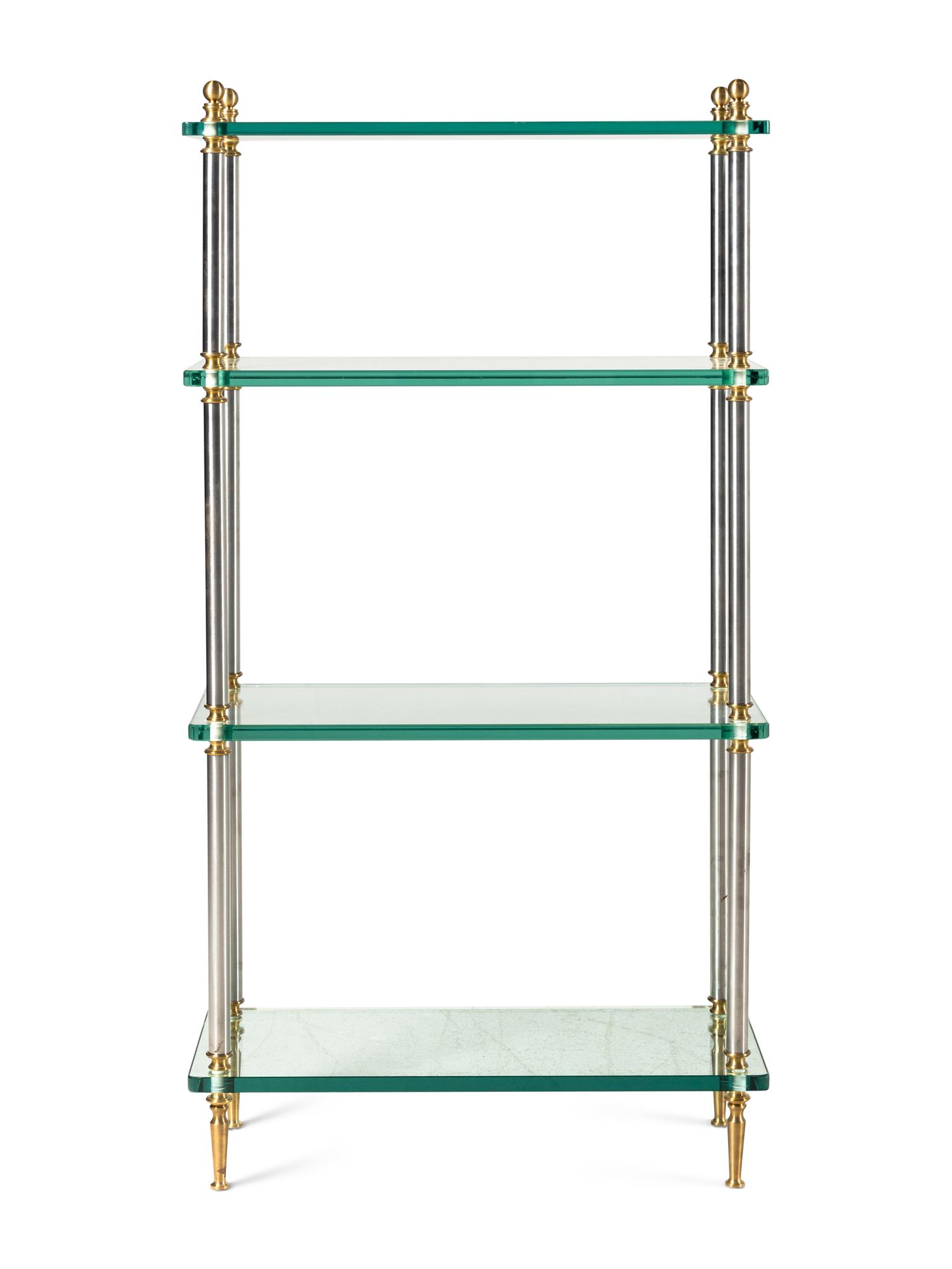 A Contemporary Metal and Glass Etagere
