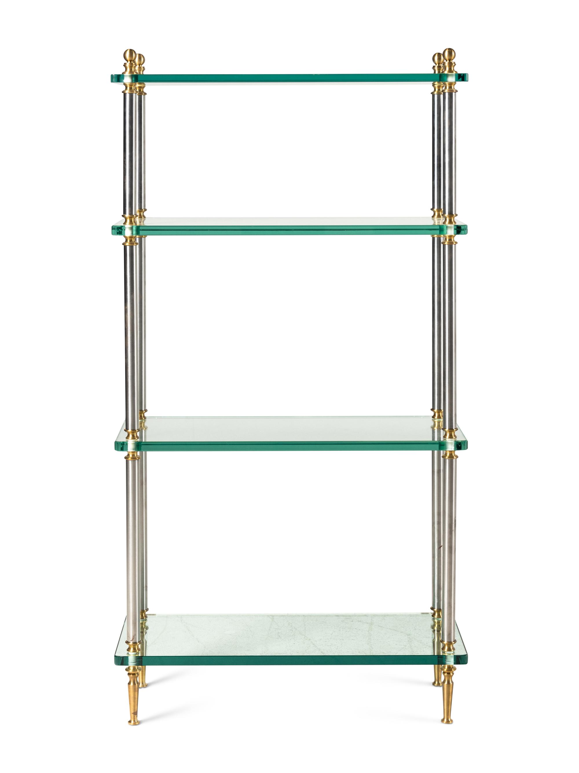 A Contemporary Metal and Glass Etagere