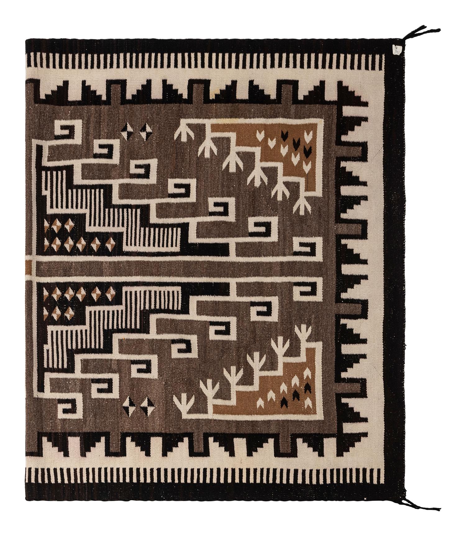 Navajo Two Grey Hills Pattern Weaving / Rug