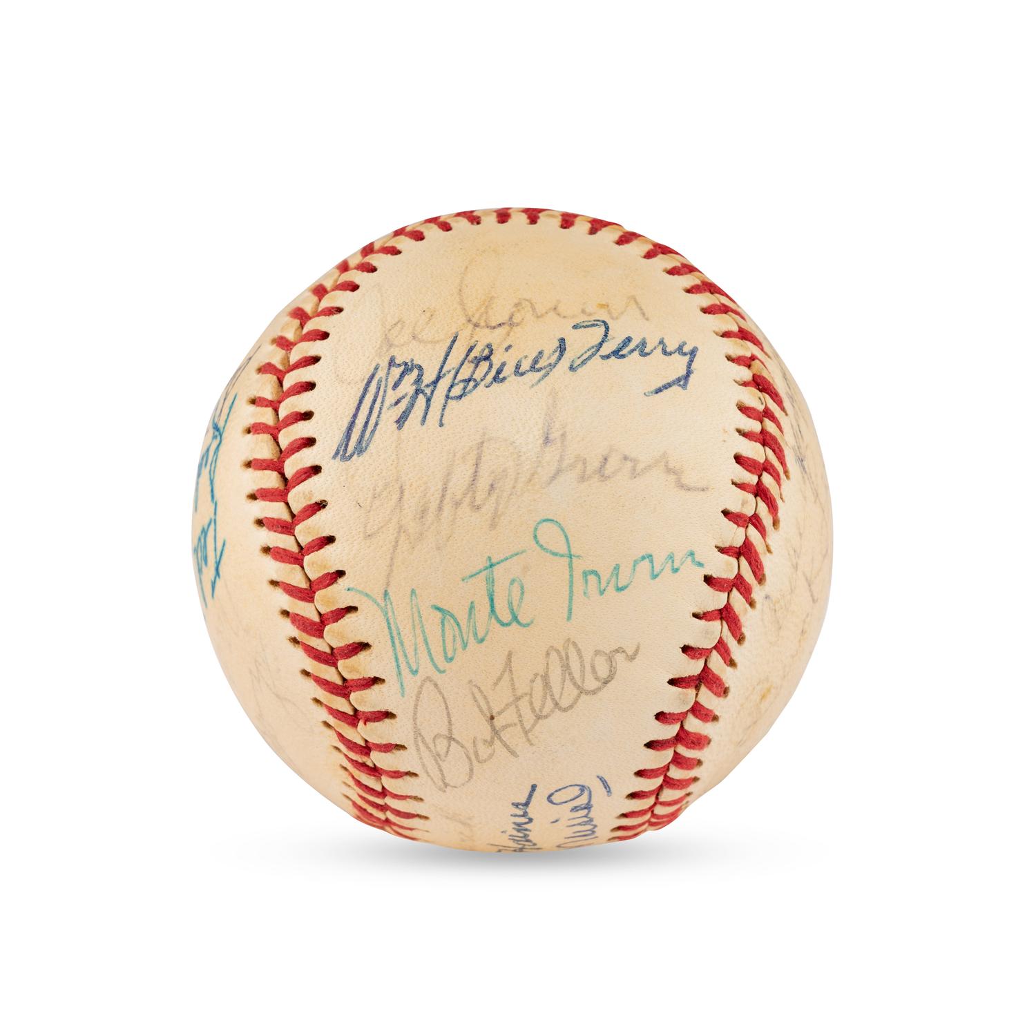 A 1972 Hall of Fame Weekend Multi Signed Autograph Baseball Featuring Hank Greenberg, Satchel Paige and Casey Stengel (JSA Letter of Authenticity),