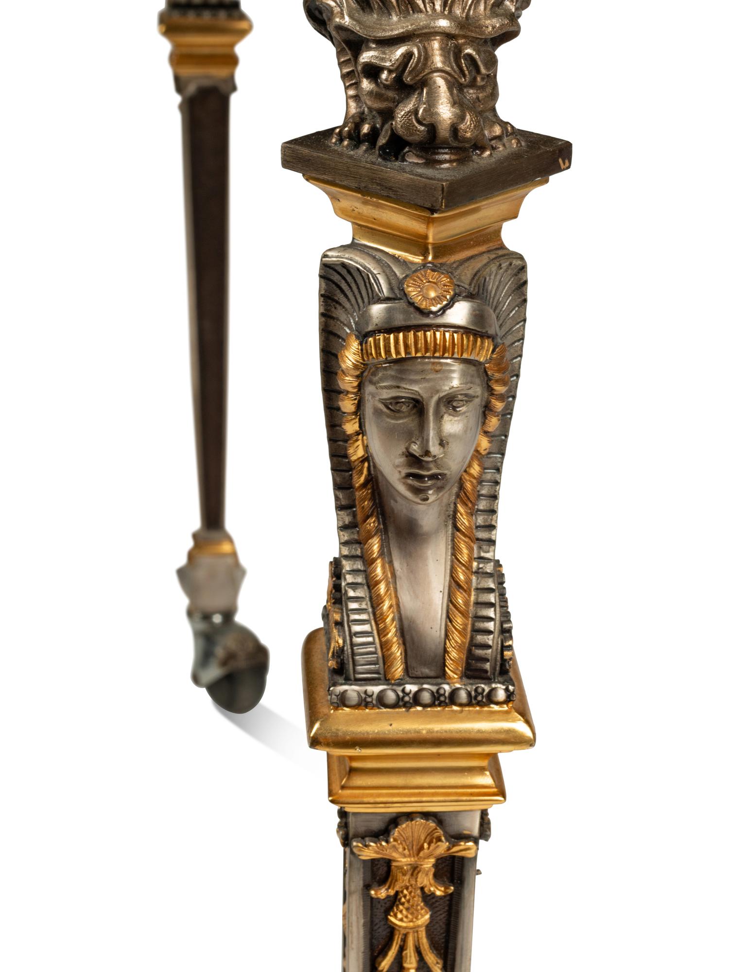An Italian Gilt and Silvered Bronze Chess Set and Table
