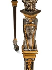 An Italian Gilt and Silvered Bronze Chess Set and Table