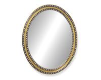 An Irish oval double-jeweled looking glass, 20th century
