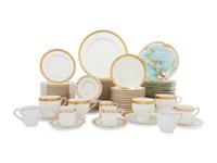 An Assembled Collection of Gilt-Edged Porcelain Dinnerware