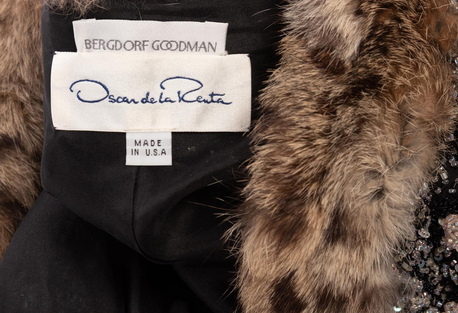 Oscar de la Renta Beaded Jacket Trimmed in Fur