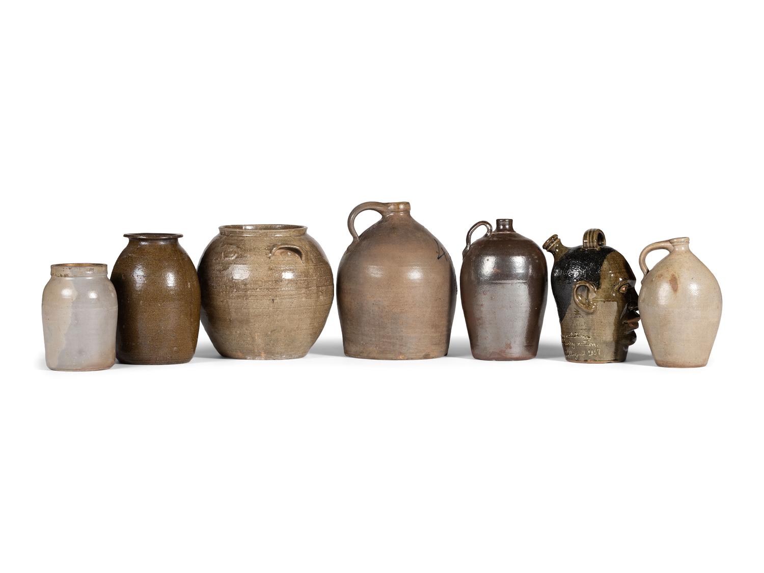 Seven Stoneware Vessels