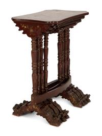A Set of Four Chinese Lacquered Nesting Tables