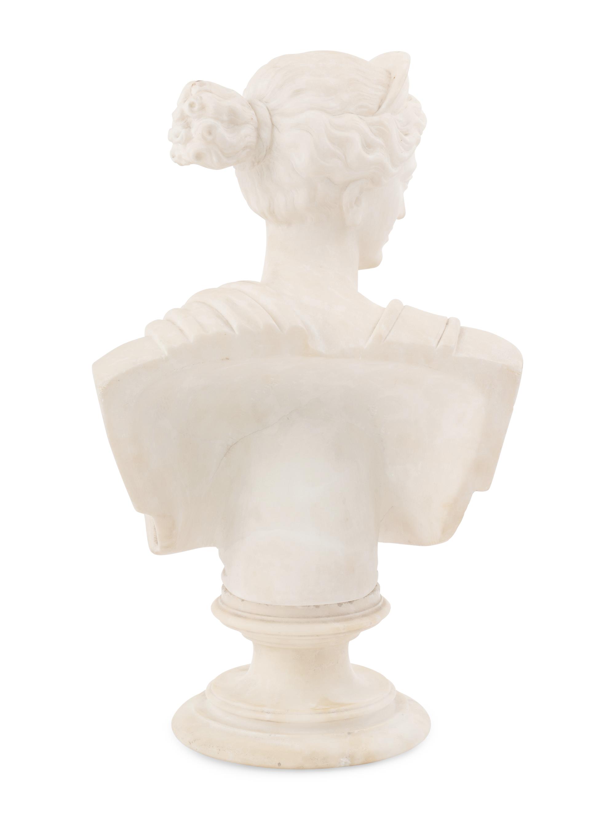 A Continental Marble Bust of Diana of Versailles