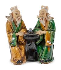 Four Chinese Sancai Glazed Porcelain Figures