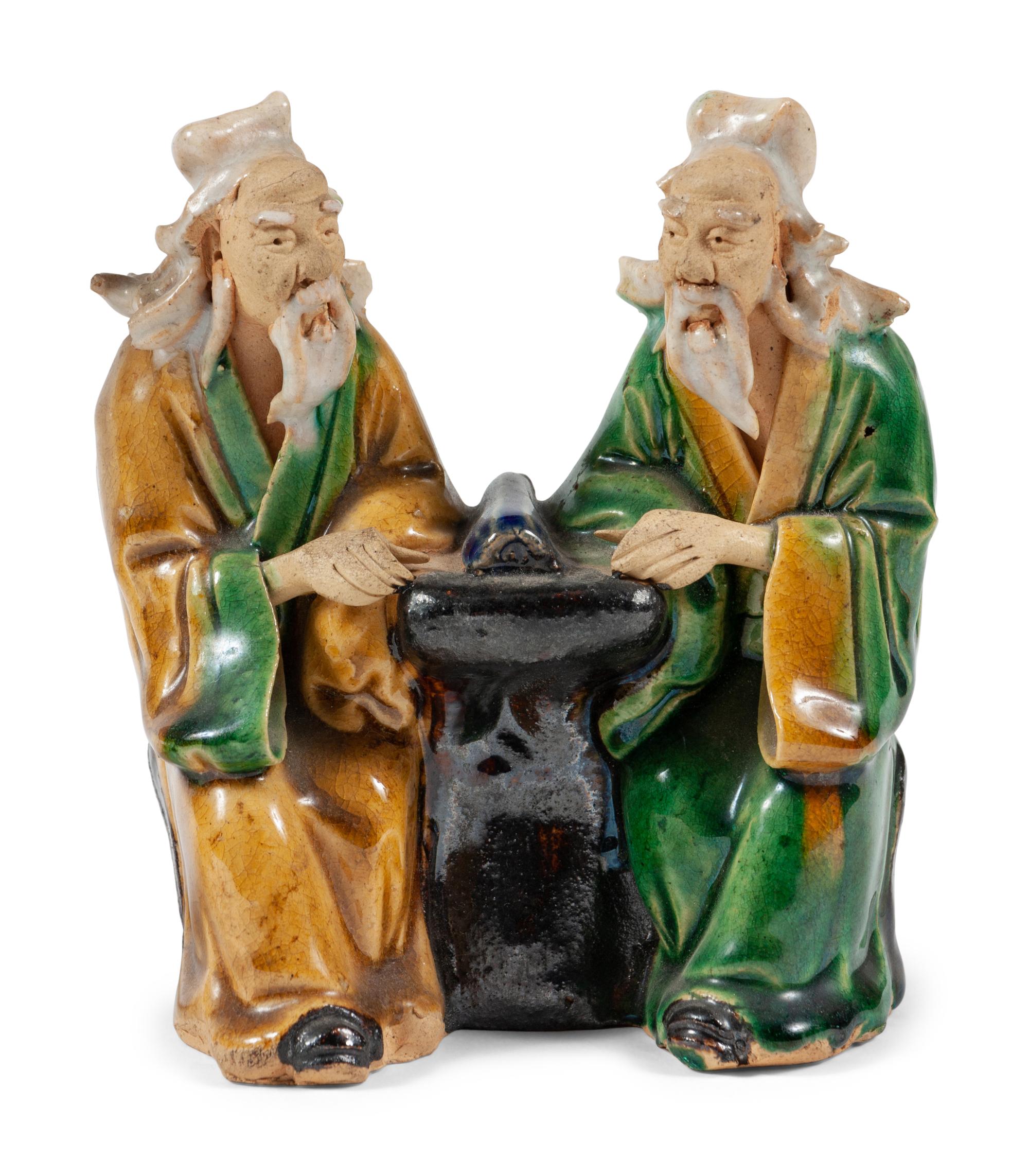 Four Chinese Sancai Glazed Porcelain Figures