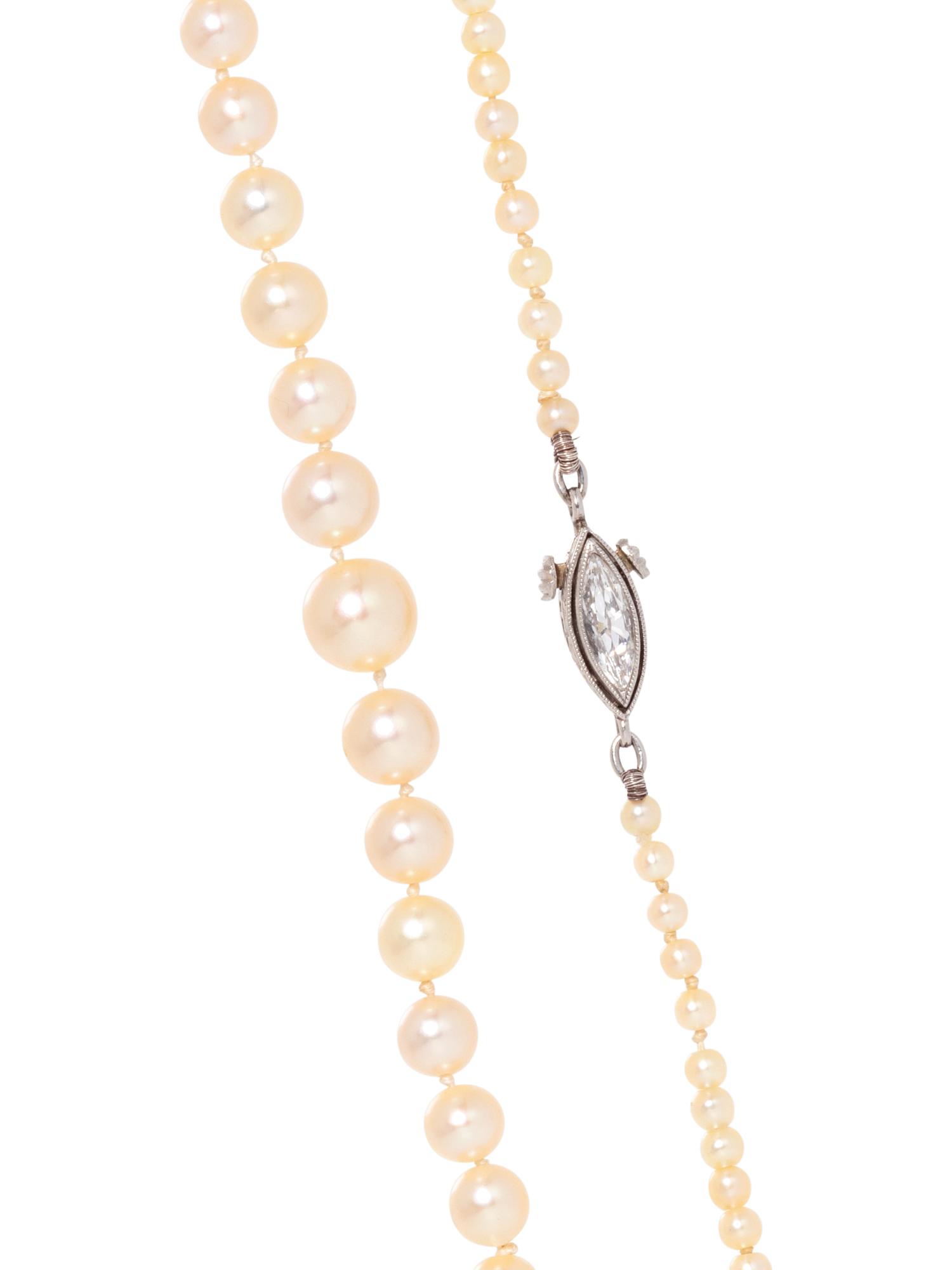 NATURAL PEARL AND DIAMOND NECKLACE