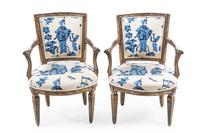 A Pair of Italian Painted Armchairs Height 33 1/2 inches. — 18TH CENTURY
