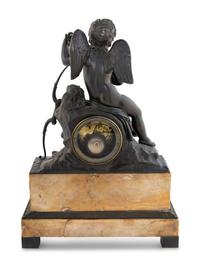 A Louis Philippe Bronze and Marble Figural Clock
