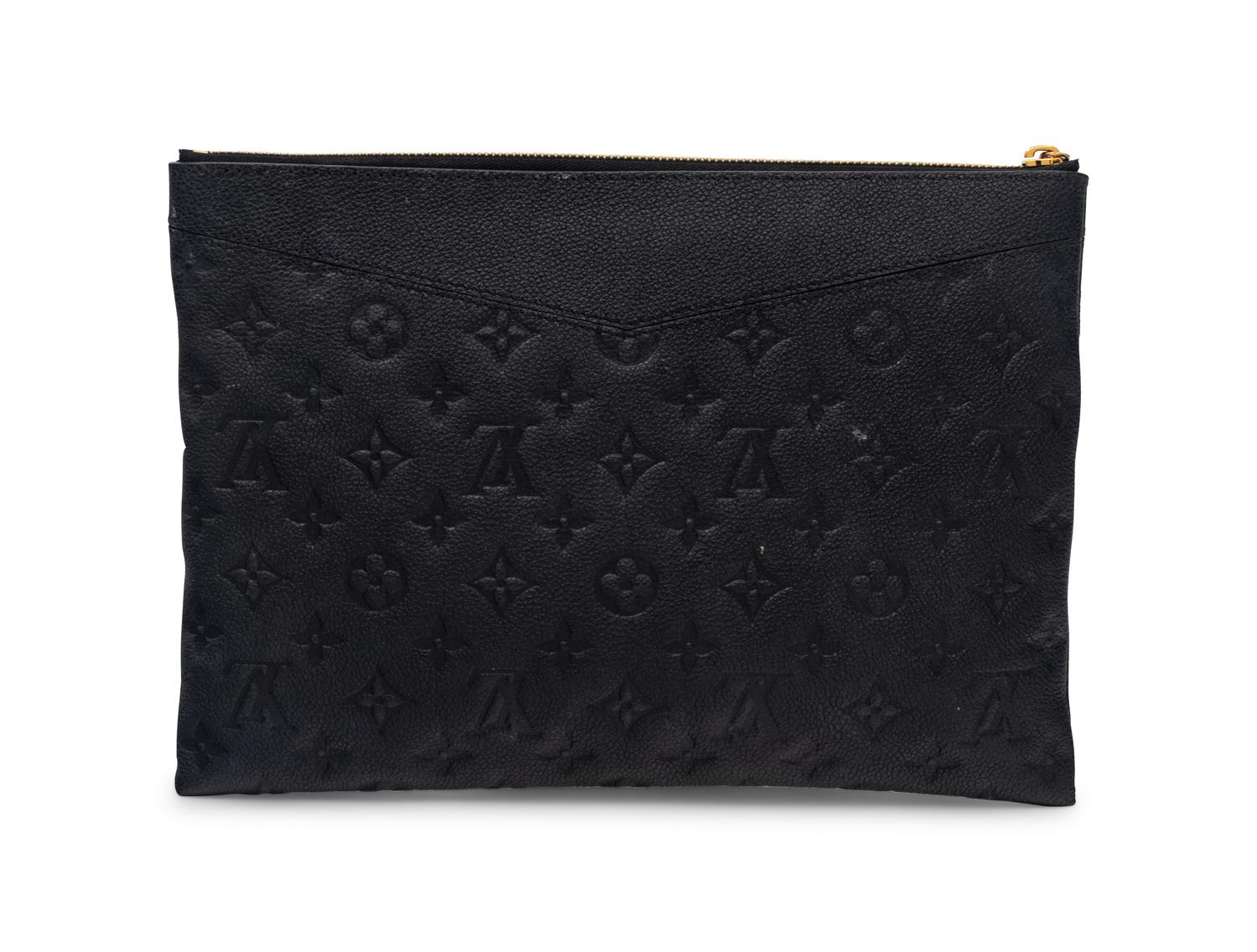 Louis Vuitton Black Leather Clutch