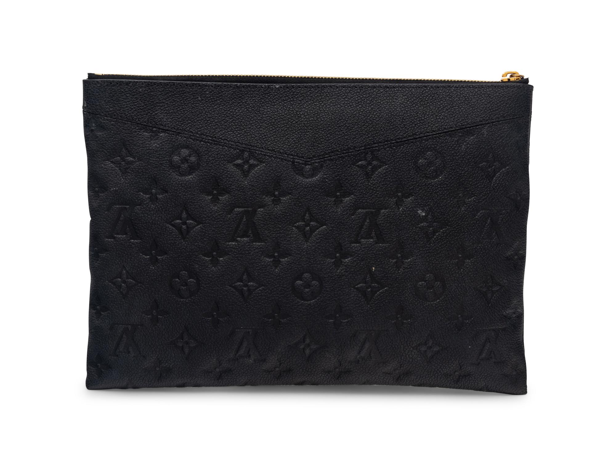 Louis Vuitton Black Leather Clutch
