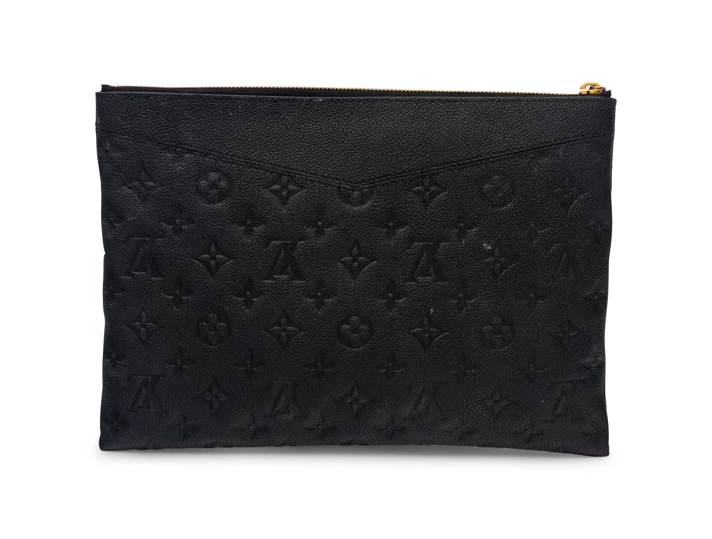 Louis Vuitton Black Leather Clutch