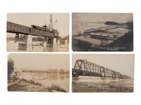 [RAILROADS]. A group of 71 RPPCs and photographs of trains, incl. train wrecks.
