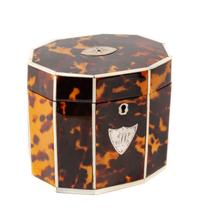 A George III Tortoise Shell Tea Caddy