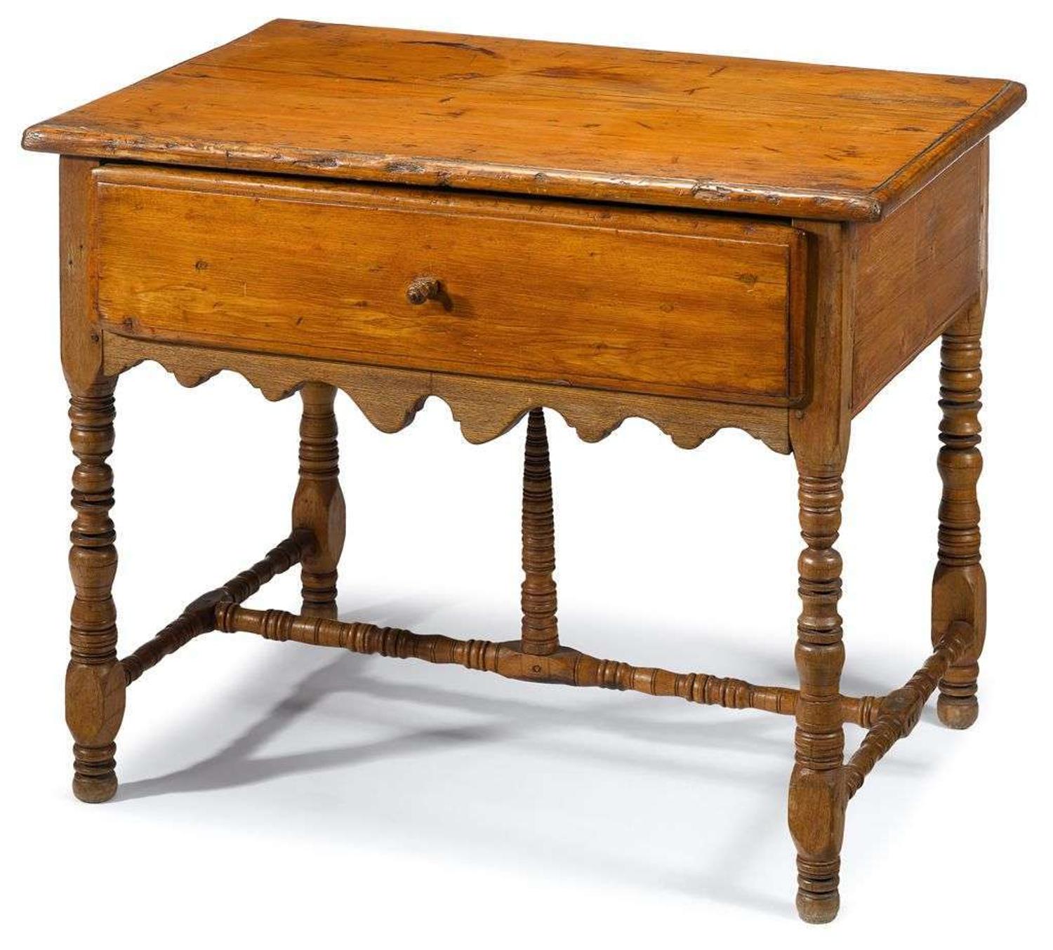 William and Mary stretcher table new england, late 17th century