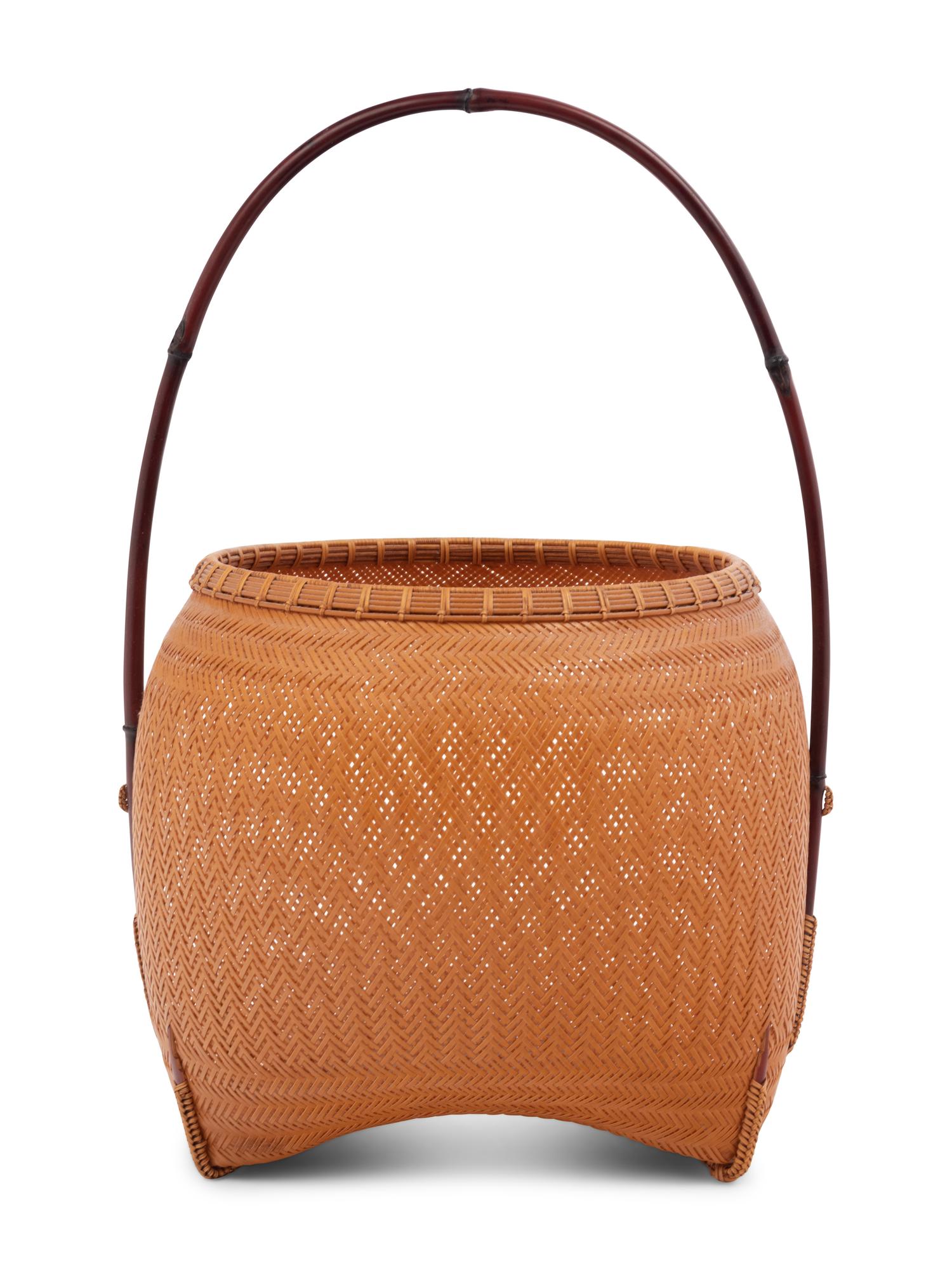 A Japanese Ikebana Bamboo Flower Arranging Basket