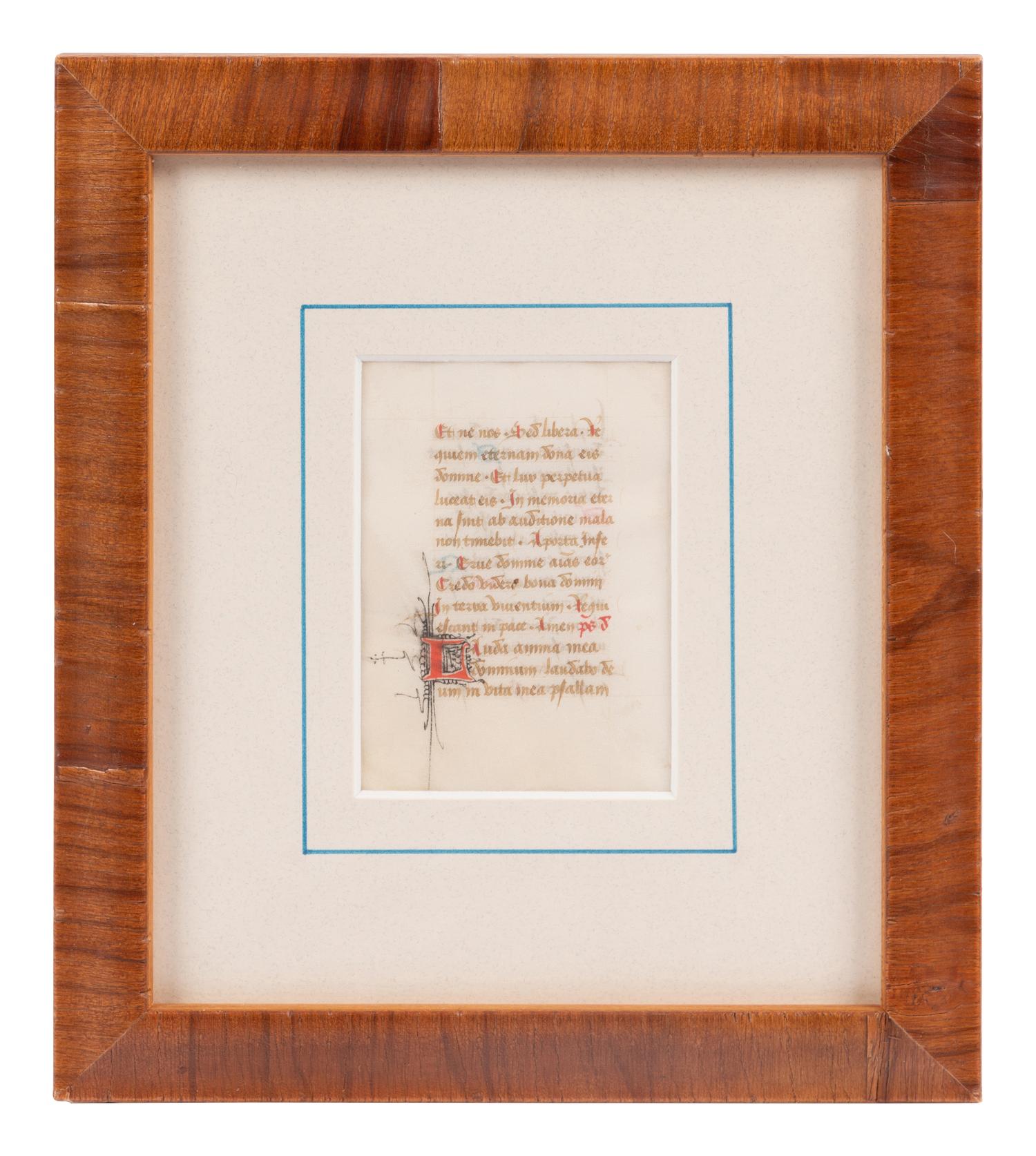 A Group of Book of Hours Leaves on Vellum