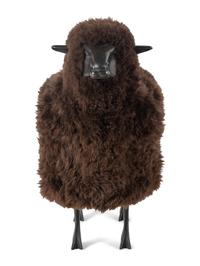 A Polished Cast Metal and Wool Model of a Sheep