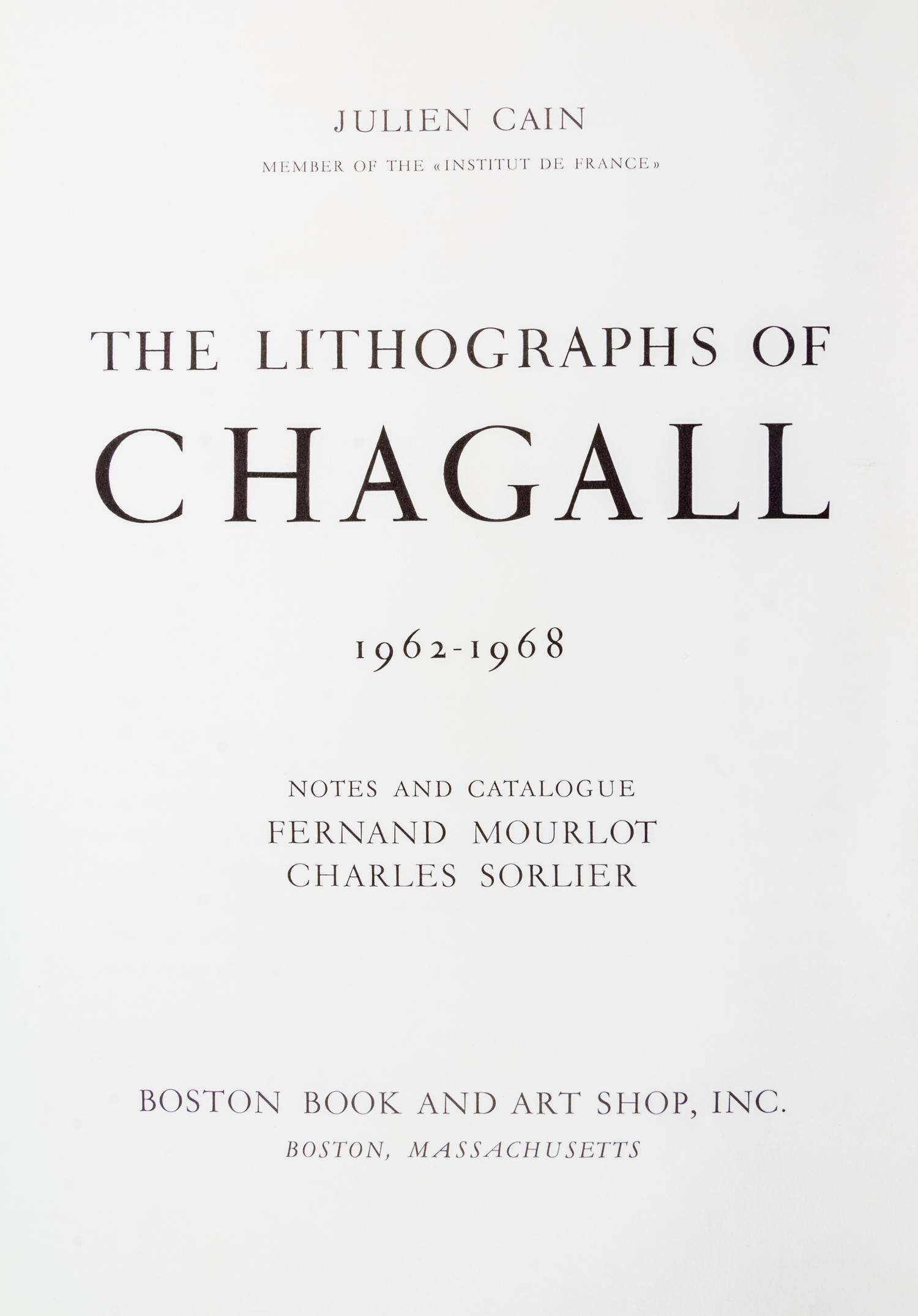 CHAGALL, MARC. The Lithographs of Chagall Volumes III and IV. Cover and frontispiece of both volumes are original lithographs.