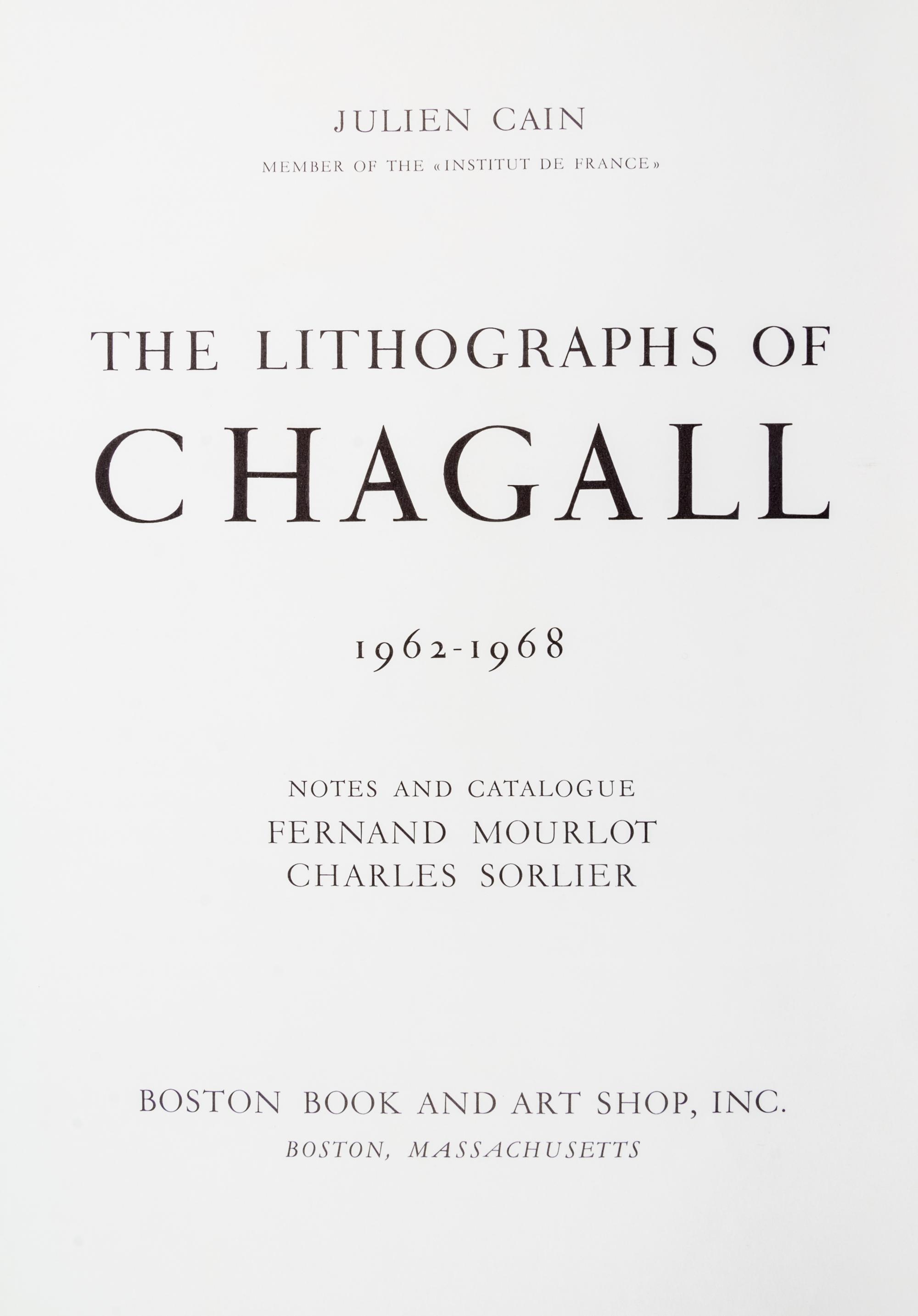 CHAGALL, MARC. The Lithographs of Chagall Volumes III and IV. Cover and frontispiece of both volumes are original lithographs.