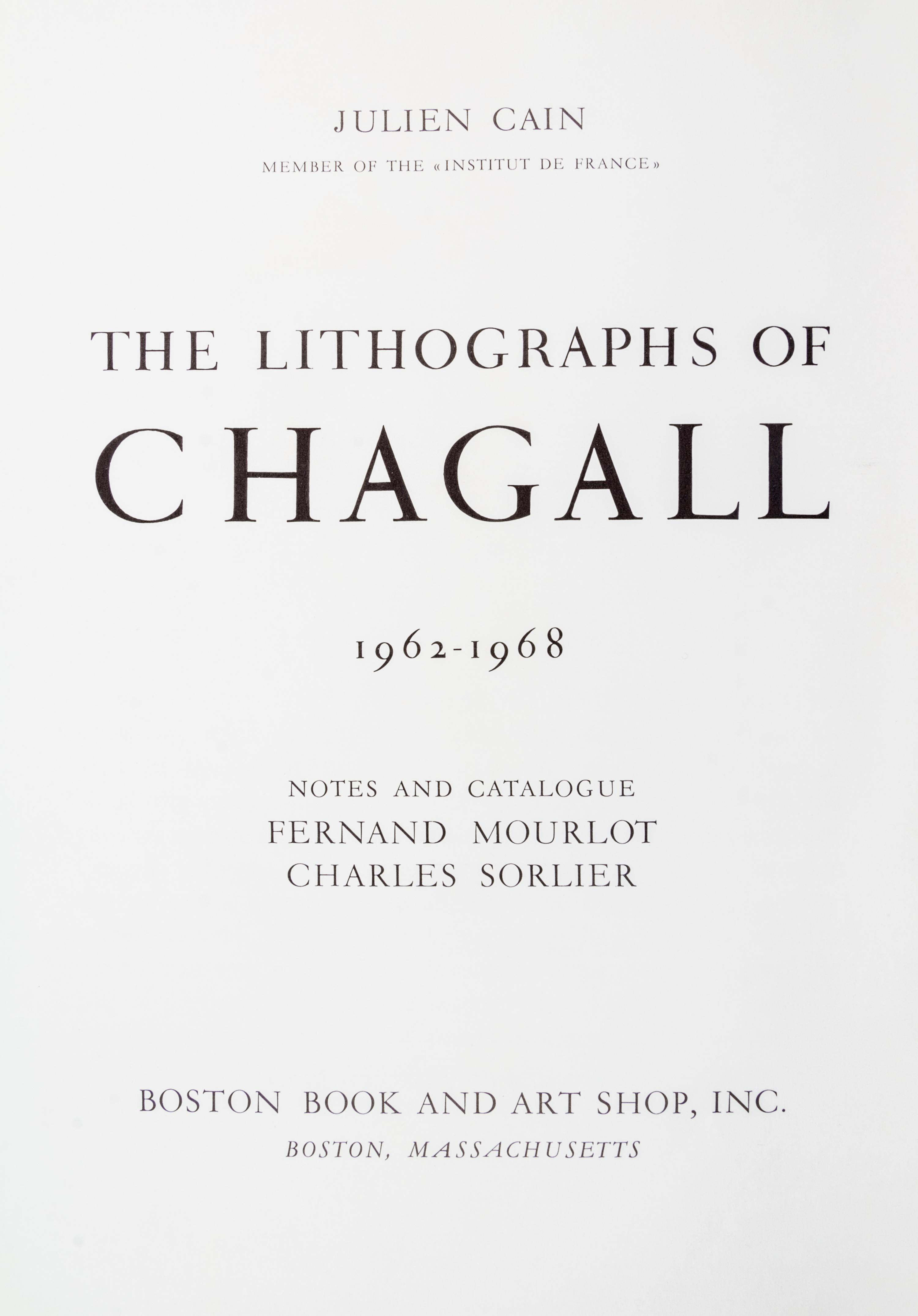CHAGALL, MARC. The Lithographs of Chagall Volumes III and IV. Cover and frontispiece of both volumes are original lithographs.