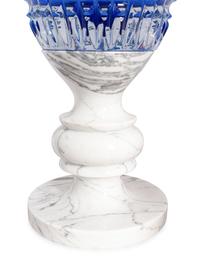 A Large Baccarat New Antique II Cut Cobalt Glass Vase