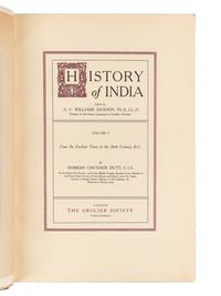 [BINDINGS & SETS]. WILLIAMS JACKSON, Abraham Valentine (1862-1937), editor. History of India . London: The Grolier Society, 1906-1907.