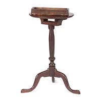 A Federal Punched Walnut and Maple One-Drawer Candlestand