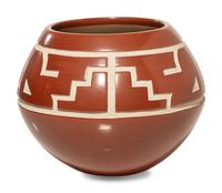 Carved Redware Pot