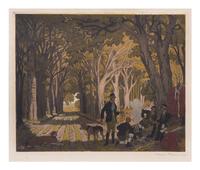 Maurice Taquoy, (French, 1878-1952), The Hunters' Rest by a Campfire, 1911