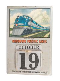 A Missouri Pacific Lines Tin Advertising Calendar